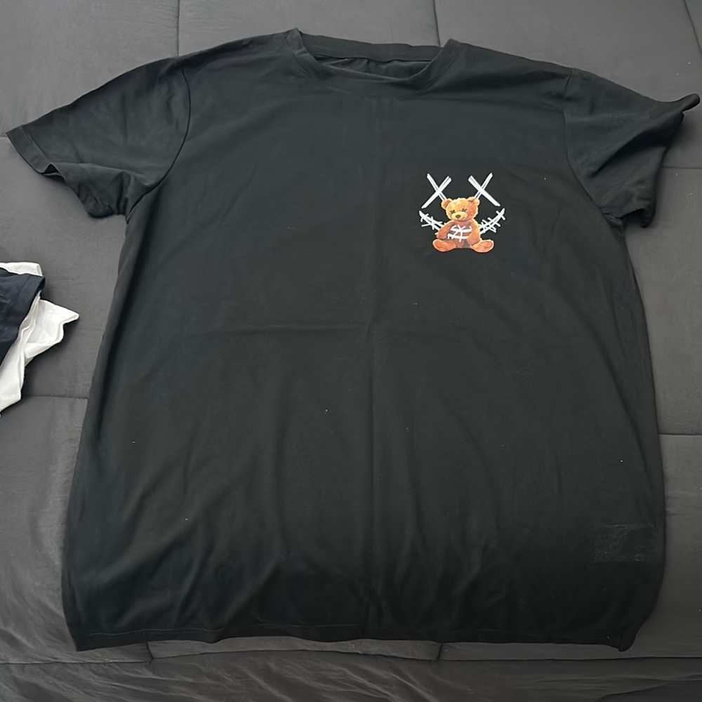 Black Short Sleeve Tee with Graphic Design